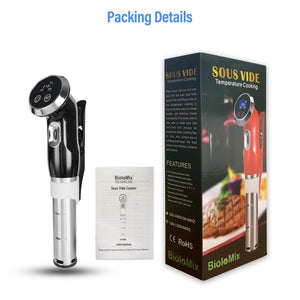 Vacuum Slow Sous Vide Food Cooker 1500W Powerful Immersion Circulator - LCD Digital Timer Display Stainless Steel